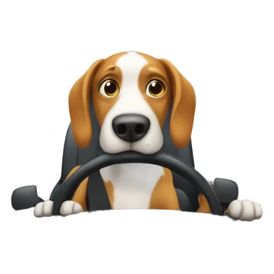 Dog driving a car sticker