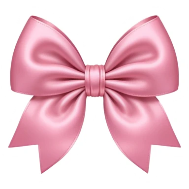 coquette style pink bow, delicate and feminine, blush pink, satin texture, emoji optimized, no text sticker