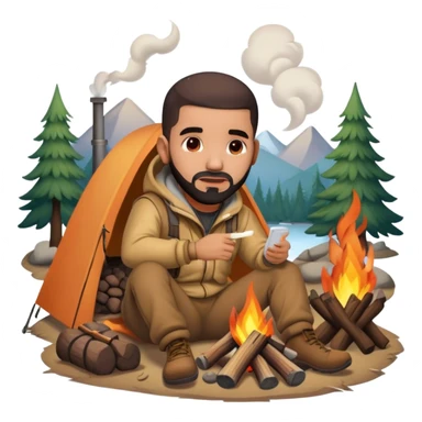 Drake warming up by the campfire sticker