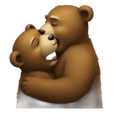 Bear kiss sticker
