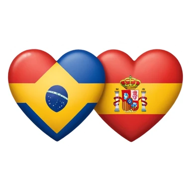 Corazon dividido, que en el fondo una mitad sea bandera esoañola y la otra de brasil sticker