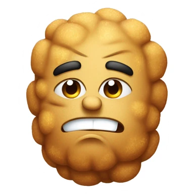 Tater tot with furrowed brow and a scowl sticker