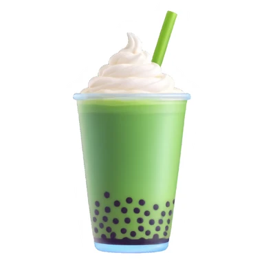 green bubble tea with whipped cream on top sticker