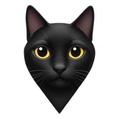 black cat with white triangle sticker
