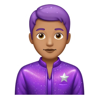 man supervisor wearing glitter purple glittery clothes sticker