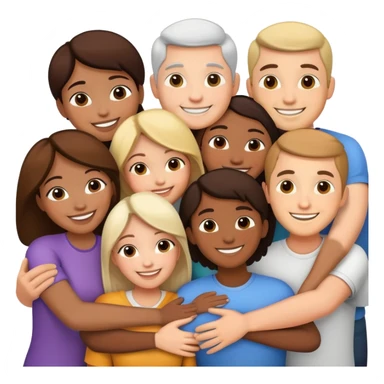Group hug of diverse people sticker