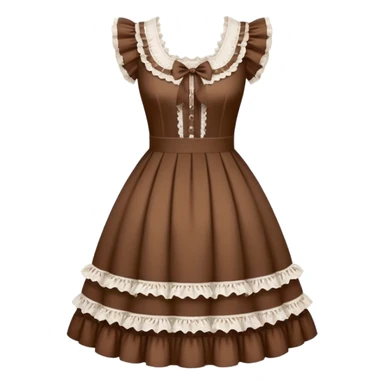 Lolita dress, white and brown sticker
