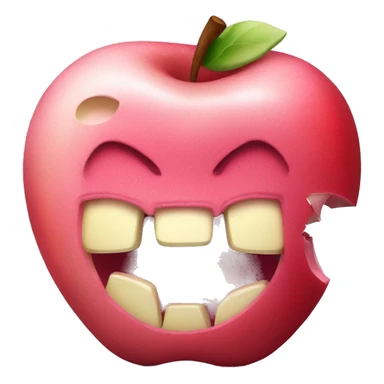 bitten pink apple sticker