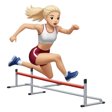 Hurdler girl going over hurdle sticker