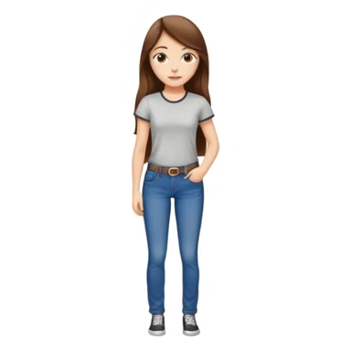 beautiful girl with long brown hair constructing new lounge room area with flat screen tv and couch sticker