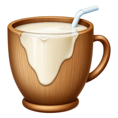 wooden cup of milk sticker
