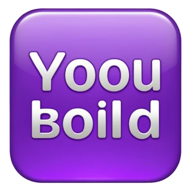 Shiny fancy purple big text saying "YOU" sticker