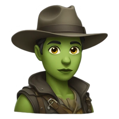 Non-binary half-orc ranger in fedora sticker