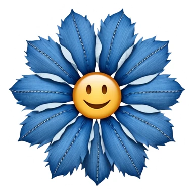 Denim flower   sticker
