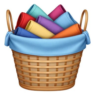 laundry basket with various colored fabrics visible sticker