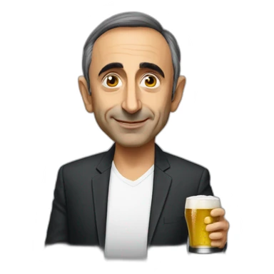 Eric Zemmour qui boit de la bière  sticker