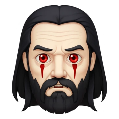 sad face vampire old man long hair with beard
 sticker