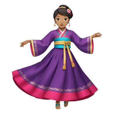 dancer silhouette in traditional Korean dress (hanbok) sticker