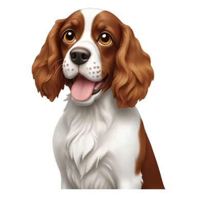 Red and white french britanny spaniel dog sticker
