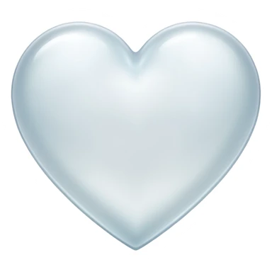 clear white heart with a frosted glass look sticker