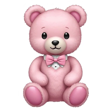 light pink teddy bear with pink bow tie sticker