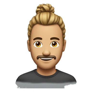 Guy with a man bun on the top and the sides is a fade sticker