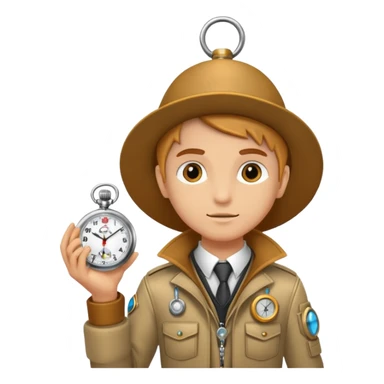 future Explorer with futuristic pocket watch sticker