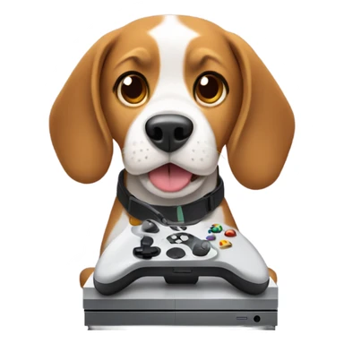 Beagle playing xbox sticker