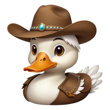 Duck bird wearing a cowboy hat sticker