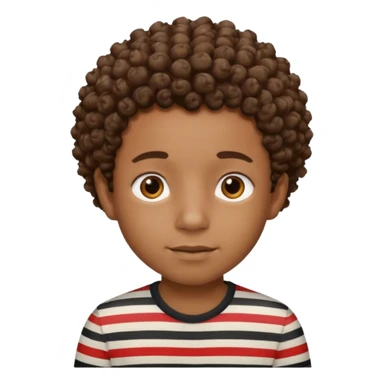 CURLY HAIR BLACK BOY KID IN STRIPES sticker