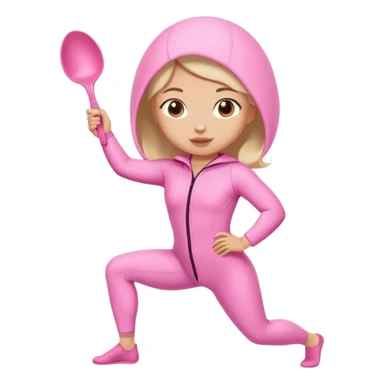 Girl going Pilates in pink spork suit sticker