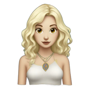 white blonde girl with tarot sticker