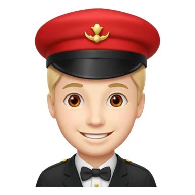 bellboy red hat face sticker