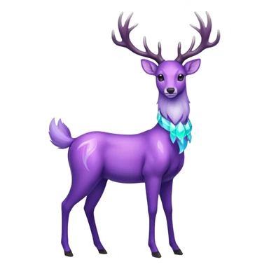 glitter purple and cian pokemon crystal deer sticker