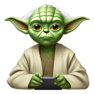 Master Yoda draws on a graphics tablet sticker