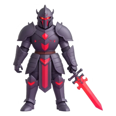 dark-armored knight with red glowing eyes, imposing stance sticker