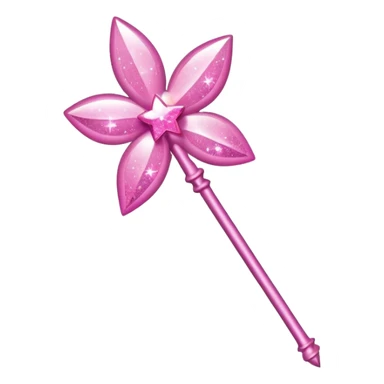 Fairy wand  pink with glitte sticker