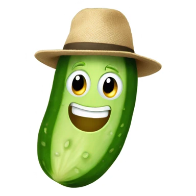 Cucumber with a hat sticker