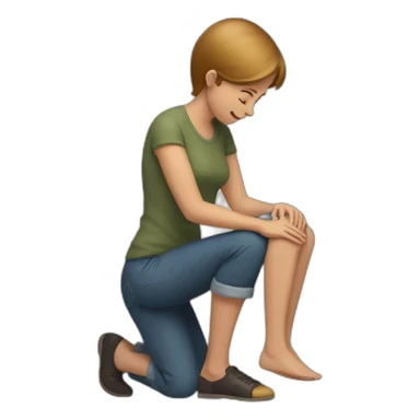 Man on knee patting woman’s head sticker