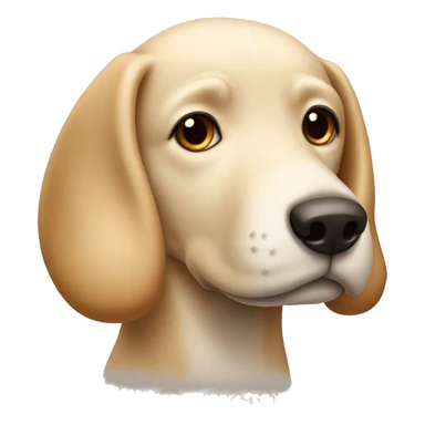 beige dog with head tilted sticker