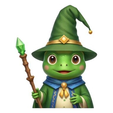 cute frog wizard sticker