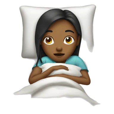 Girl sick in bed sticker