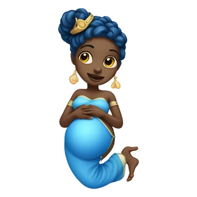 Pregnant blue genie fairry sticker
