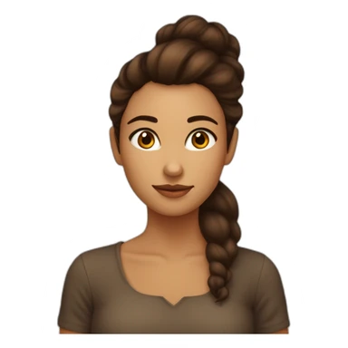 chica con pelo marrrón oscuro, liso y largo, ojos marrones oscuros y lunares sticker