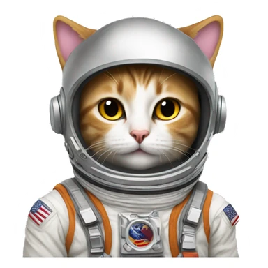 Create an emoji of a cat wearing an astronaut suit and helmet sticker