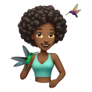 Black women with humming bird sticker