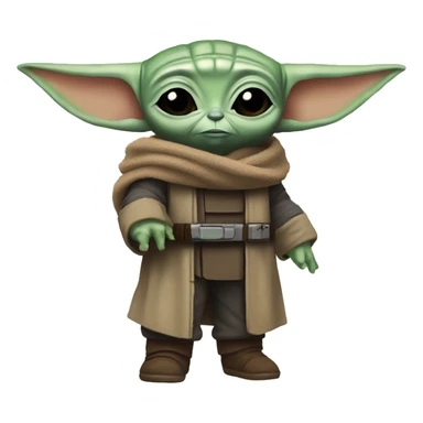 the mandalorian holding baby yoda (Grogu) sticker