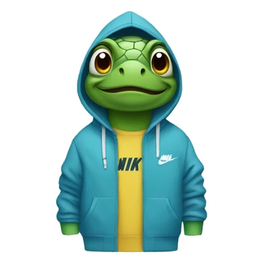 Turtle wearing a Nike hoodie sticker