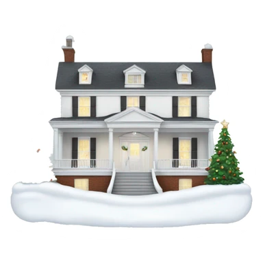 Big white house on Christmas  sticker
