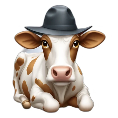 Vache avec une cloche où il y a marqué Chloé sticker